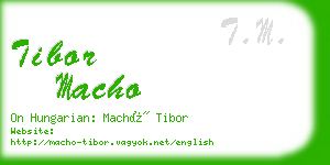 tibor macho business card